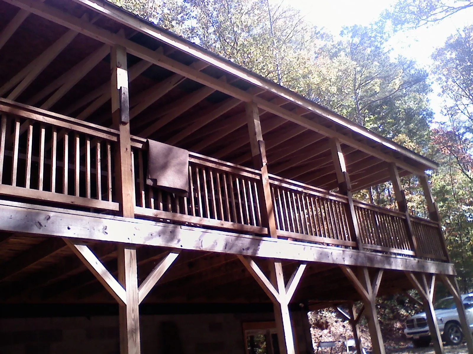 Timber framing under a new elevated porch and deck — Roof Leak Repair in Jacks Creek by Roofing Brothers